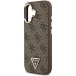 Guess PU Leather 4G Triangle Logo Gold Frame MagSafe kryt pre iPhone 17, hnedý