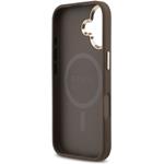 Guess PU Leather 4G Triangle Logo Gold Frame MagSafe kryt pre iPhone 17, hnedý