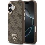 Guess PU Leather 4G Triangle Logo Gold Frame MagSafe kryt pre iPhone 17, hnedý