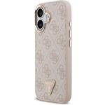 Guess PU Leather 4G Triangle Logo Gold Frame MagSafe kryt pre iPhone 17, ružový