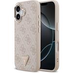 Guess PU Leather 4G Triangle Logo Gold Frame MagSafe kryt pre iPhone 17, ružový