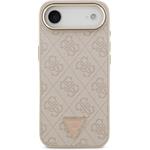 Guess PU Leather 4G Triangle Logo Gold Frame MagSafe kryt pre iPhone Air, ružový