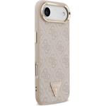 Guess PU Leather 4G Triangle Logo Gold Frame MagSafe kryt pre iPhone Air, ružový