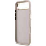 Guess PU Leather 4G Triangle Logo Gold Frame MagSafe kryt pre iPhone Air, ružový