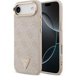 Guess PU Leather 4G Triangle Logo Gold Frame MagSafe kryt pre iPhone Air, ružový