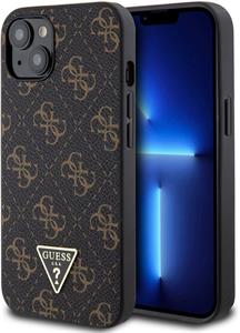 Guess PU Leather 4G Triangle Metal Logo kryt pre iPhone 13, čierny