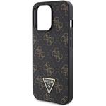 Guess PU Leather 4G Triangle Metal Logo kryt pre iPhone 13 Pro, čierny