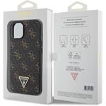 Guess PU Leather 4G Triangle Metal Logo kryt pre iPhone 14, čierny