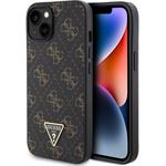 Guess PU Leather 4G Triangle Metal Logo kryt pre iPhone 14, čierny