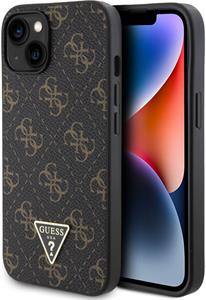 Guess PU Leather 4G Triangle Metal Logo kryt pre iPhone 14, čierny