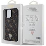 Guess PU Leather 4G Triangle Metal Logo kryt pre iPhone 15 Pro Max, čierny