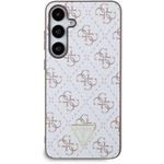 Guess PU Leather 4G Triangle Metal Logo kryt pre Samsung Galaxy S24+, biely