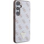 Guess PU Leather 4G Triangle Metal Logo kryt pre Samsung Galaxy S24+, biely