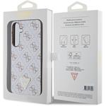 Guess PU Leather 4G Triangle Metal Logo kryt pre Samsung Galaxy S24+, biely