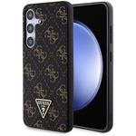 Guess PU Leather 4G Triangle Metal Logo kryt pre Samsung Galaxy S24+, čierny