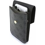 Guess PU Leather+Grained 4G Metal Logo, taška na telefón, čierna