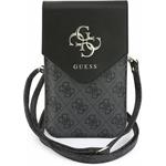 Guess PU Leather+Grained 4G Metal Logo, taška na telefón, čierna