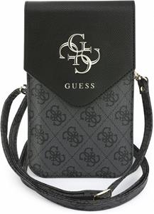 Guess PU Leather+Grained 4G Metal Logo, taška na telefón, čierna