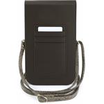 Guess PU Leather+Grained 4G Metal Logo, taška na telefón, hnedá