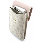 Guess PU Leather+Grained 4G Metal Logo, taška na telefón, ružová