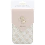 Guess PU Leather+Grained 4G Metal Logo, taška na telefón, ružová
