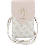 Guess PU Leather+Grained 4G Metal Logo, taška na telefón, ružová