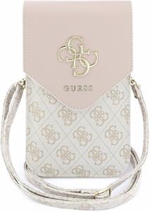 Guess PU Leather+Grained 4G Metal Logo, taška na telefón, ružová