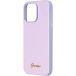 Guess PU Leather Iridescent Metal Script kryt pre iPhone 15 Pro Max, fialový