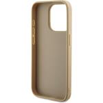 Guess PU Leather Iridescent Metal Script kryt pre iPhone 15 Pro Max, zlatý