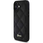 Guess PU Leather Quilted kryt pre iPhone 16, čierny