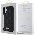 Guess PU Leather Quilted kryt pre iPhone 16, čierny