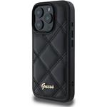 Guess PU Leather Quilted kryt pre iPhone 16 Pro, čierny