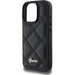 Guess PU Leather Quilted kryt pre iPhone 16 Pro, čierny