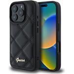 Guess PU Leather Quilted kryt pre iPhone 16 Pro, čierny