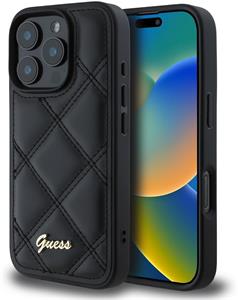 Guess PU Leather Quilted kryt pre iPhone 16 Pro, čierny