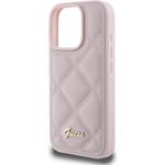 Guess PU Leather Quilted kryt pre iPhone 16 Pro Max, ružový