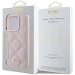 Guess PU Leather Quilted kryt pre iPhone 16 Pro Max, ružový