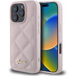 Guess PU Leather Quilted kryt pre iPhone 16 Pro Max, ružový