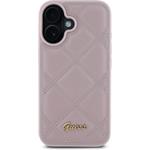 Guess PU Leather Quilted kryt pre iPhone 16, ružový