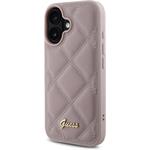 Guess PU Leather Quilted kryt pre iPhone 16, ružový