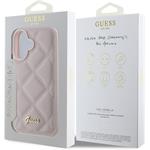 Guess PU Leather Quilted kryt pre iPhone 16, ružový