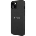 Guess PU Leather Saffiano zadný kryt pre iPhone 14 Plus, čierny