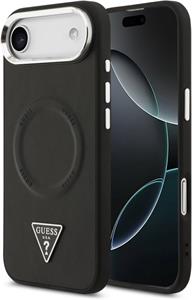 Guess PU Leather Triangle Logo MagSafe kryt pre iPhone 17 Air, čierny
