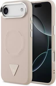 Guess PU Leather Triangle Logo MagSafe kryt pre iPhone 17 Air, ružový