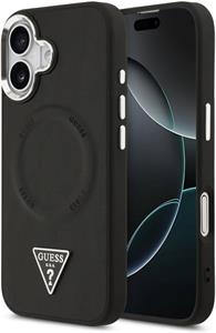 Guess PU Leather Triangle Logo MagSafe kryt pre iPhone 17, čierny