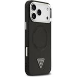 Guess PU Leather Triangle Logo MagSafe kryt pre iPhone 17 Pro, čierny