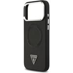 Guess PU Leather Triangle Logo MagSafe kryt pre iPhone 17 Pro, čierny