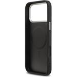 Guess PU Leather Triangle Logo MagSafe kryt pre iPhone 17 Pro, čierny