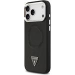 Guess PU Leather Triangle Logo MagSafe kryt pre iPhone 17 Pro Max, čierny