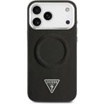 Guess PU Leather Triangle Logo MagSafe kryt pre iPhone 17 Pro Max, čierny